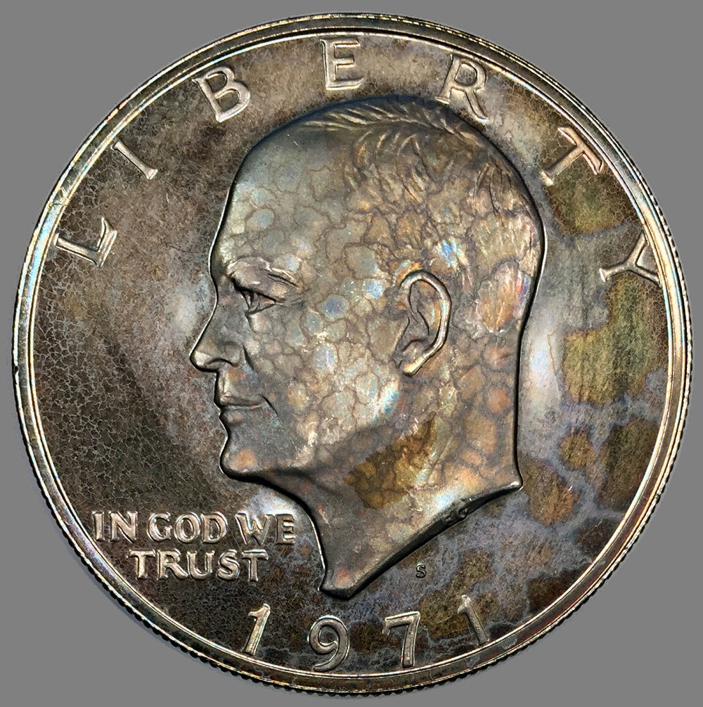 This-1971-S-Eisenhower-Proof-Dollar-Is-Infected-With-Kv!-Wicked-Toning!